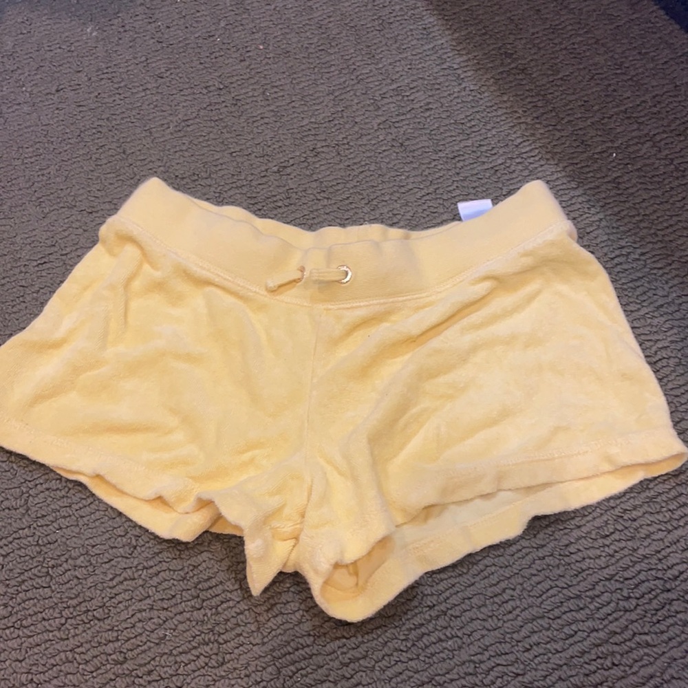 Kids XL juicy couture yellow terry cloth shorts